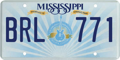 MS license plate BRL771