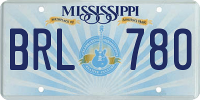 MS license plate BRL780