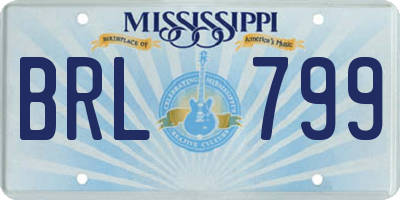 MS license plate BRL799