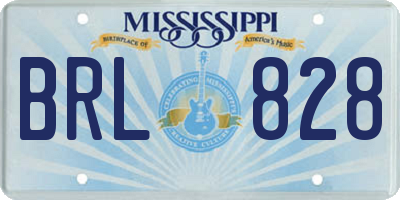 MS license plate BRL828