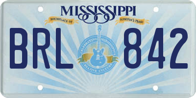 MS license plate BRL842