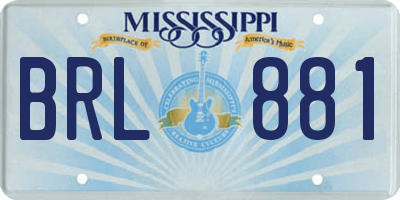 MS license plate BRL881