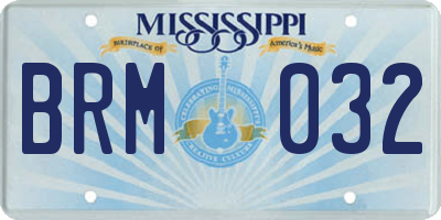 MS license plate BRM032