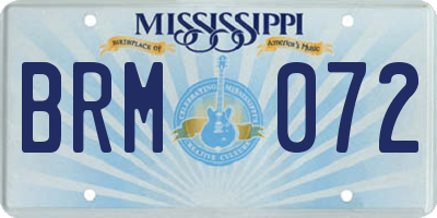 MS license plate BRM072
