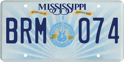 MS license plate BRM074