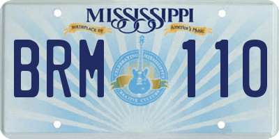 MS license plate BRM110