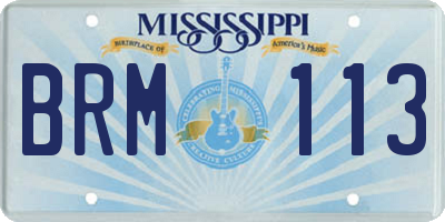 MS license plate BRM113