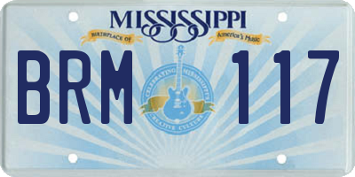 MS license plate BRM117