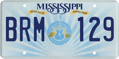 MS license plate BRM129