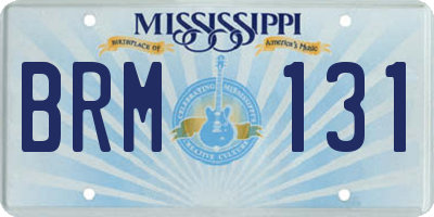 MS license plate BRM131