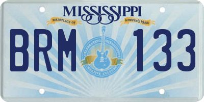 MS license plate BRM133