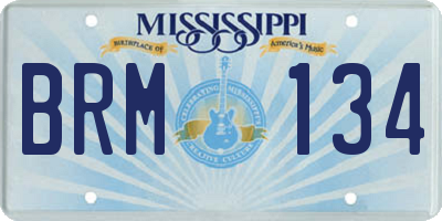 MS license plate BRM134