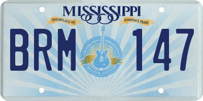 MS license plate BRM147