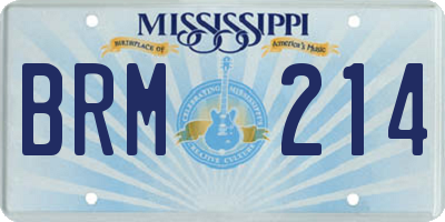 MS license plate BRM214