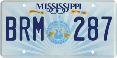 MS license plate BRM287