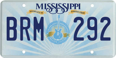 MS license plate BRM292