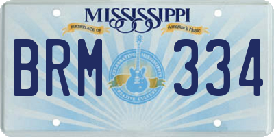 MS license plate BRM334