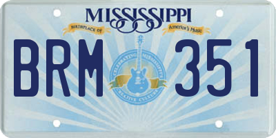 MS license plate BRM351