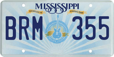 MS license plate BRM355