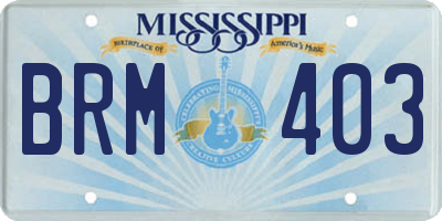 MS license plate BRM403