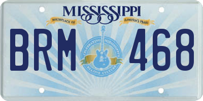 MS license plate BRM468