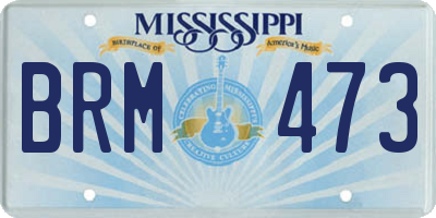 MS license plate BRM473