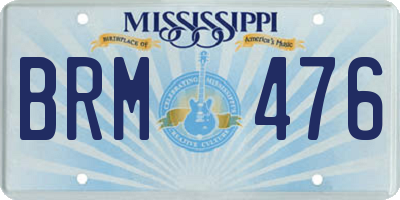 MS license plate BRM476