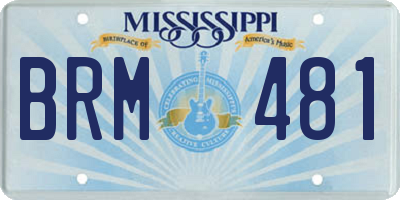 MS license plate BRM481