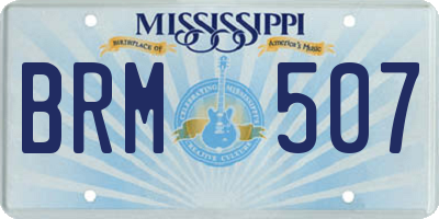 MS license plate BRM507