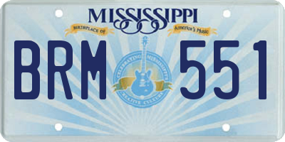 MS license plate BRM551