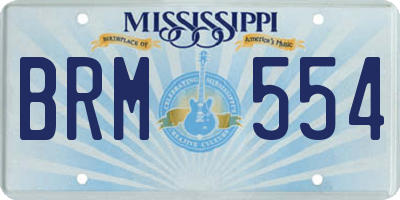MS license plate BRM554