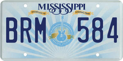 MS license plate BRM584