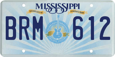 MS license plate BRM612