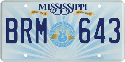 MS license plate BRM643