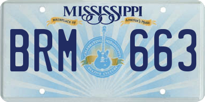 MS license plate BRM663