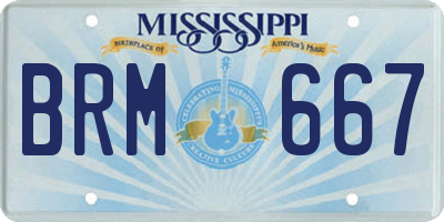 MS license plate BRM667