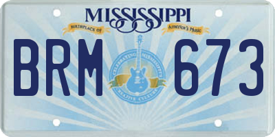 MS license plate BRM673
