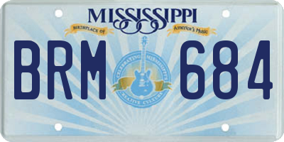 MS license plate BRM684