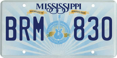 MS license plate BRM830