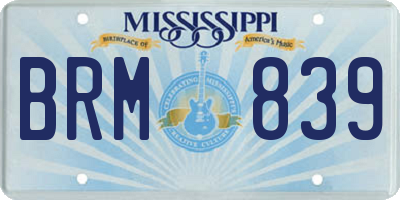 MS license plate BRM839