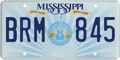 MS license plate BRM845