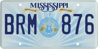 MS license plate BRM876