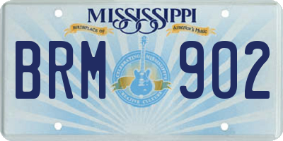 MS license plate BRM902