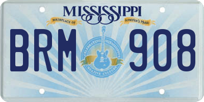 MS license plate BRM908