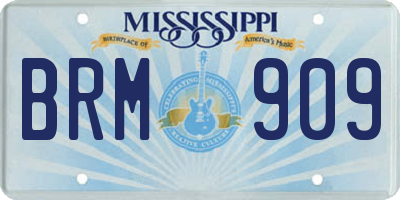 MS license plate BRM909