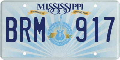 MS license plate BRM917
