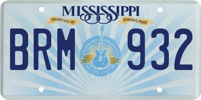 MS license plate BRM932