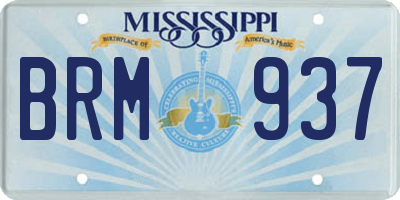 MS license plate BRM937