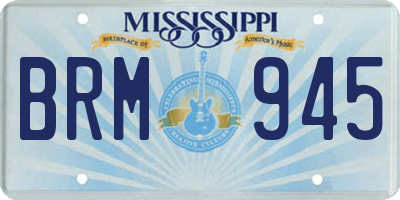 MS license plate BRM945