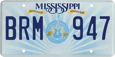 MS license plate BRM947